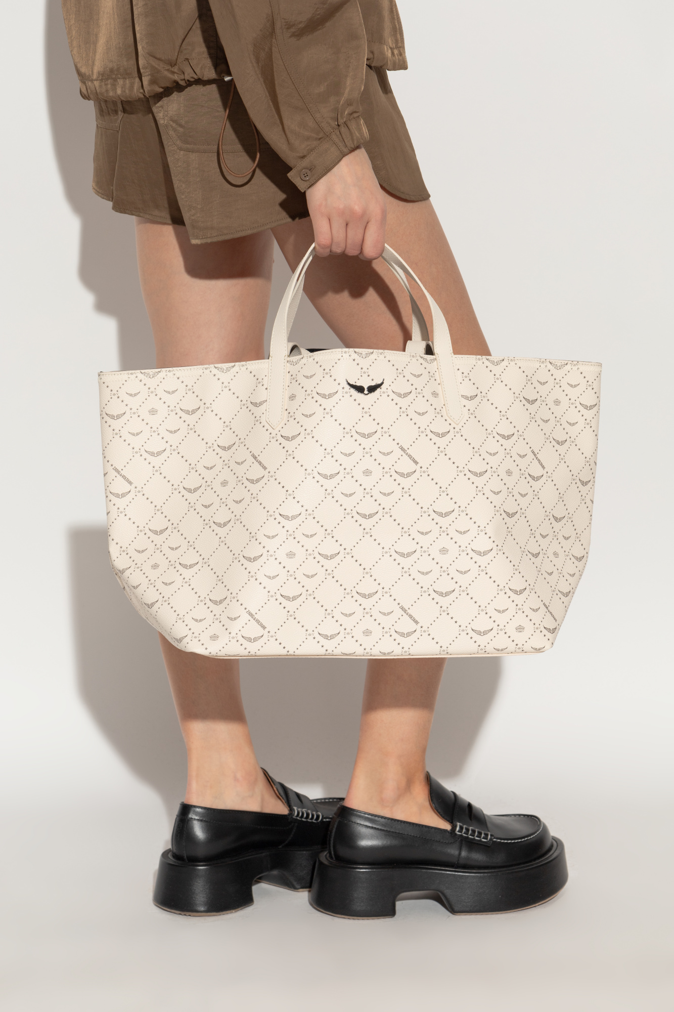 ZADIG & VOLTAIRE ZモノクラムXLショッハハック LWBA038030 NOIR Zadig&Voltaire Z XL Shopper Monogram Bag in Black Canvas | H